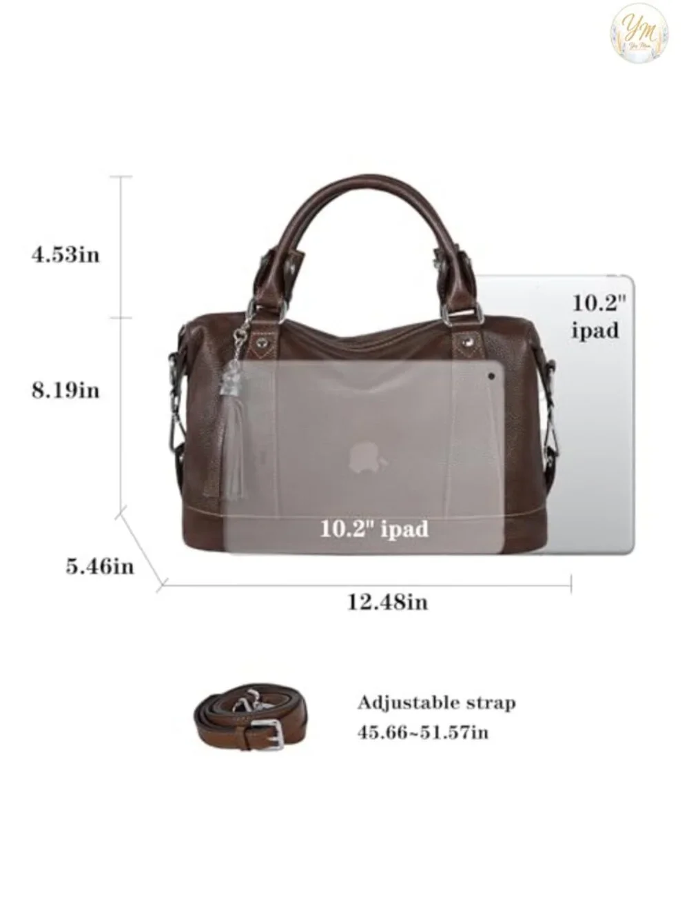 Genuine Leather Satchel Purse Women's Crossbody Tote Handbag Shoulder Bag